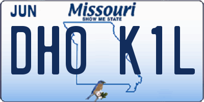 MO license plate DH0K1L