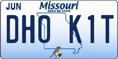 MO license plate DH0K1T