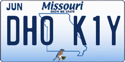 MO license plate DH0K1Y