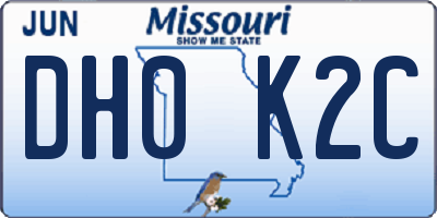 MO license plate DH0K2C
