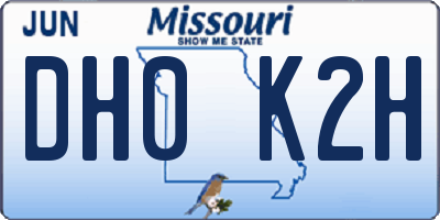 MO license plate DH0K2H