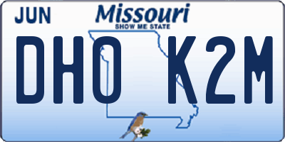 MO license plate DH0K2M