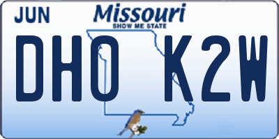 MO license plate DH0K2W