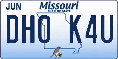 MO license plate DH0K4U