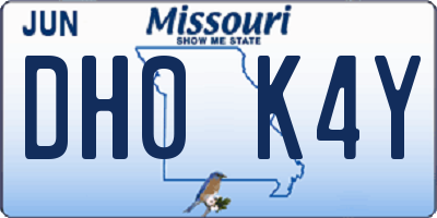 MO license plate DH0K4Y