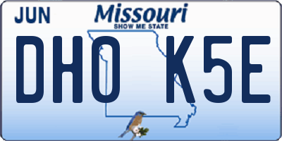 MO license plate DH0K5E