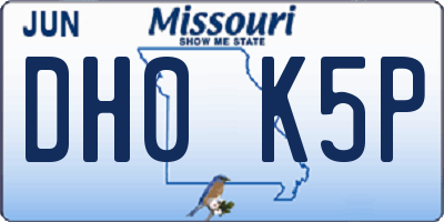 MO license plate DH0K5P