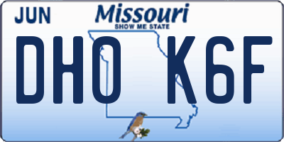 MO license plate DH0K6F