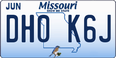 MO license plate DH0K6J
