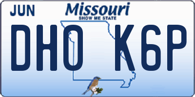 MO license plate DH0K6P