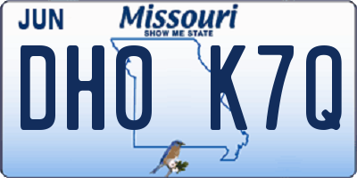 MO license plate DH0K7Q