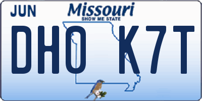MO license plate DH0K7T