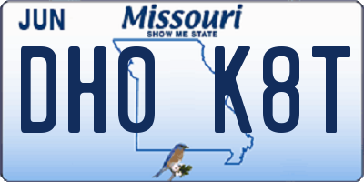 MO license plate DH0K8T