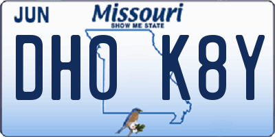 MO license plate DH0K8Y