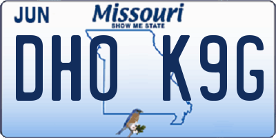 MO license plate DH0K9G