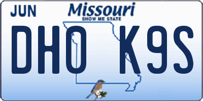 MO license plate DH0K9S