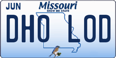 MO license plate DH0L0D