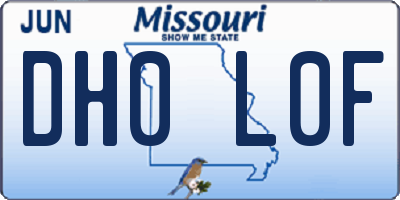 MO license plate DH0L0F