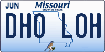 MO license plate DH0L0H