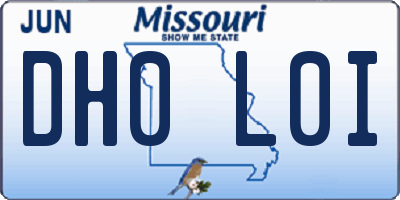 MO license plate DH0L0I
