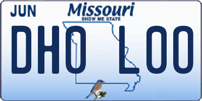 MO license plate DH0L0O