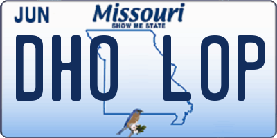 MO license plate DH0L0P
