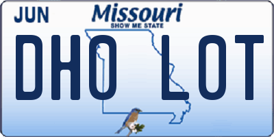 MO license plate DH0L0T
