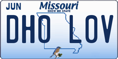 MO license plate DH0L0V