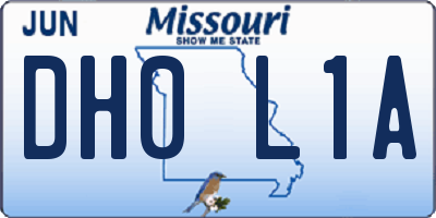 MO license plate DH0L1A