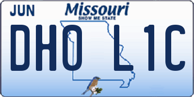 MO license plate DH0L1C