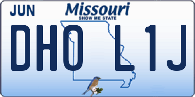 MO license plate DH0L1J