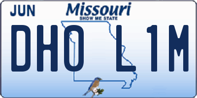 MO license plate DH0L1M