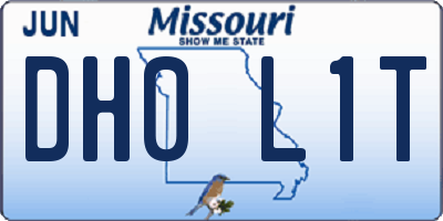 MO license plate DH0L1T