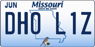 MO license plate DH0L1Z