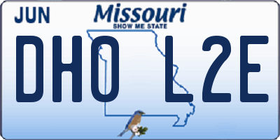 MO license plate DH0L2E
