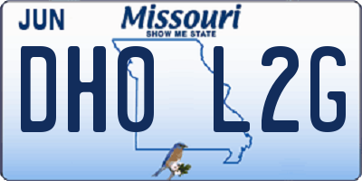 MO license plate DH0L2G