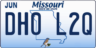 MO license plate DH0L2Q