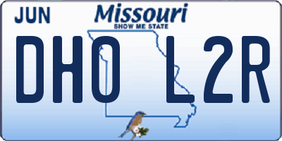 MO license plate DH0L2R