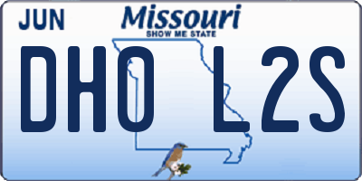 MO license plate DH0L2S
