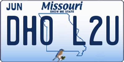 MO license plate DH0L2U