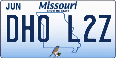 MO license plate DH0L2Z
