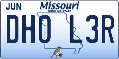 MO license plate DH0L3R