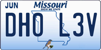 MO license plate DH0L3V