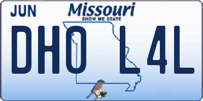 MO license plate DH0L4L