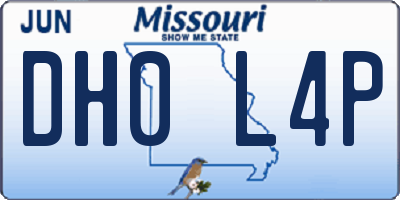 MO license plate DH0L4P