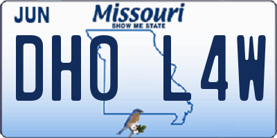 MO license plate DH0L4W