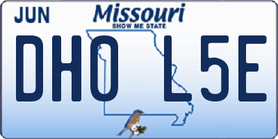 MO license plate DH0L5E