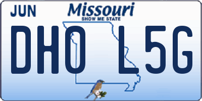 MO license plate DH0L5G