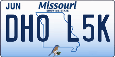 MO license plate DH0L5K
