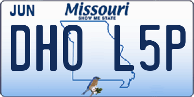 MO license plate DH0L5P